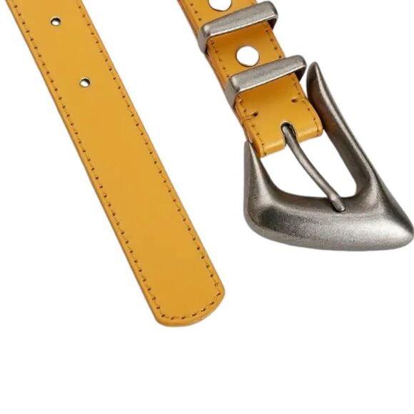 Free People Women’s Billie Leather Bohemian Metal Buckle Belt in the Size M/L - Picture 3 of 12